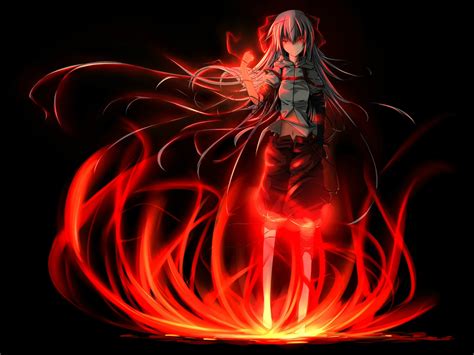 Sad Anime Wallpaper Girl On Fire Anime Girl Red Aura 2048x1536