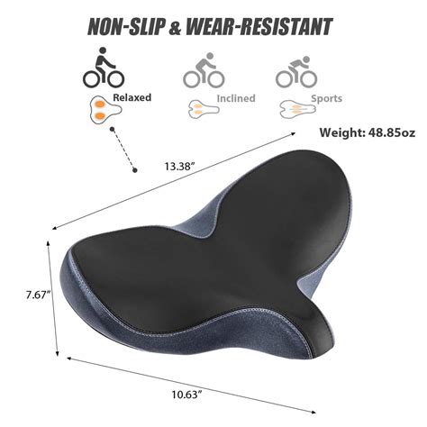 Oversized Comfort Bike Seat Comfortable Replacement Bike Saddle Memory