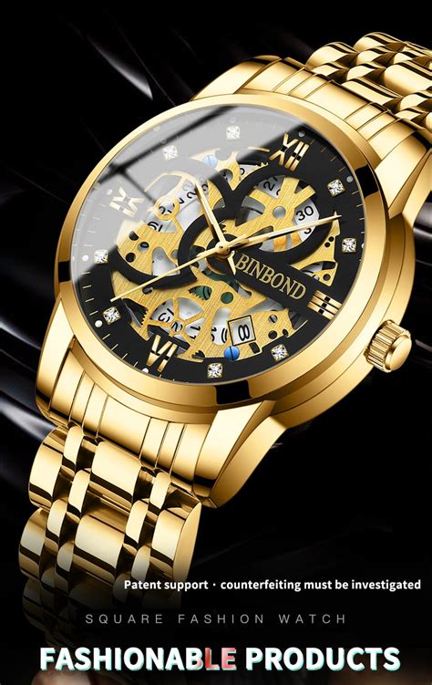 Luxury Binbond Automatic Design Mechanical Waterproof Watch For Men