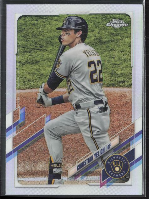 2021 Topps Chrome Christian Yelich 18 Refractor Milwaukee Brewers EBay