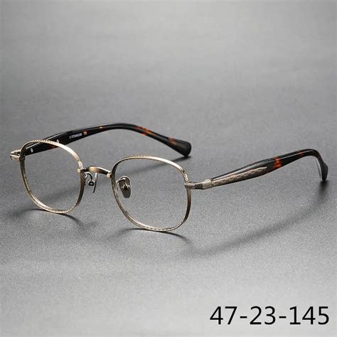 Japanese Handmade Retro Square Glasses Frame Men Ultralight Titanium Acetate Prescription