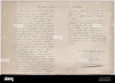 Alexandre I Emperor Of Russia To Napoleon Letter From L M