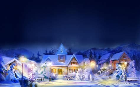 Christmas Village Night Wallpapers - Wallpaper Cave