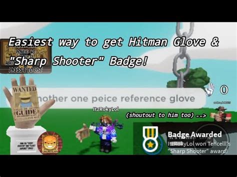 Easiest Way To Get Hitman Glove Sharp Shooter Badge Roblox Slap