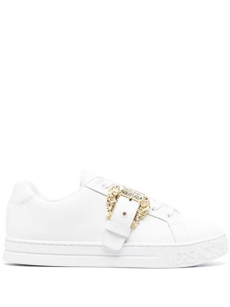 Versace Jeans Couture Logo Buckle Leather Sneakers Farfetch