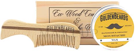 Set Golden Beards Moustache Wax Kit Comb Wax 15 Ml Comb Makeup