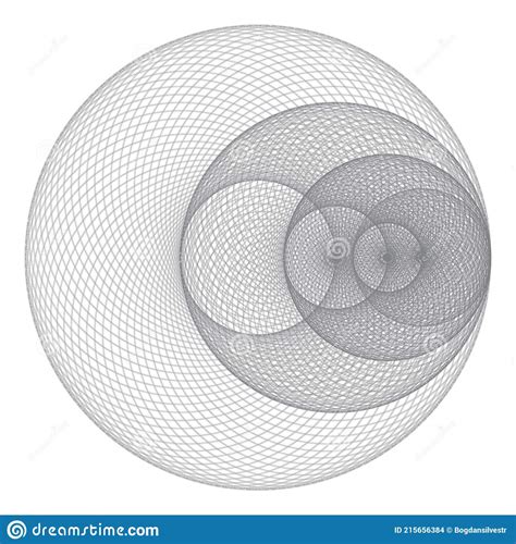 Abstract Linear Black And White Spiral Design Element Stock Vector