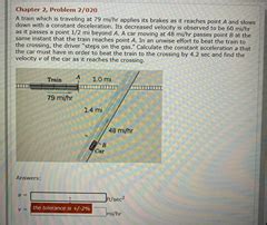 Solved A Train Which Is Traveling At 79 Mi Hr Applies Its Chegg