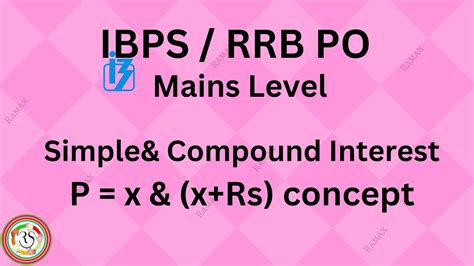 Simple And Compound Interest Moderate Level Ibps Rrb Mains Youtube