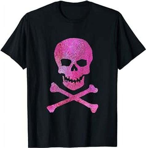 Vibrant Pink Skull And Crossbones T Shirt Make A Statement With Style