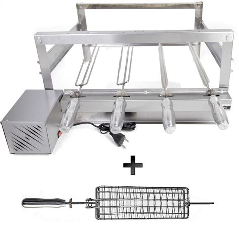 Churrasqueira Giratória Inox Gira Soft Grill 4 Espetos Espeto