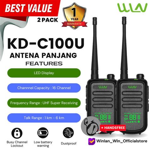 Promo Walkie Talkie HT Two Way Radio WLN Layar LED KD C100U HF