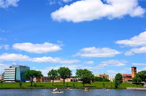 St. Cloud Skyline along Lake George in St. Cloud, Minnesota - Encircle ...