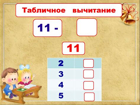Вычитание вида 11- - online presentation