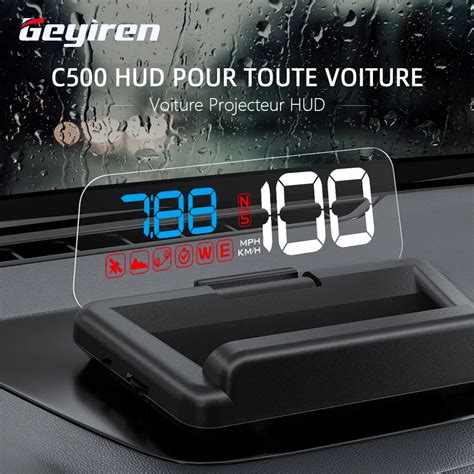 Geyiren C Auto Hud Gps Obd Affichage T Te Haute Eobd Pare Brise