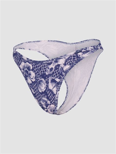 Cotton Essentials String Bikini Panty In Blue Multi Savage X Fenty