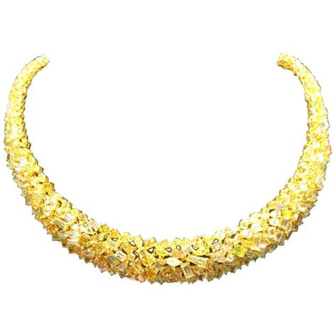 Nwt 35 000 Rare Fancy 18kt Gold Gorgeous 3 Three Strand Diamond Necklace For Sale At 1stdibs