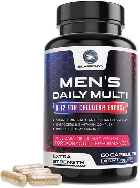 Mens Multivitamin Supplement With Vitamin A C D E And Zinc Immune Health Support B12