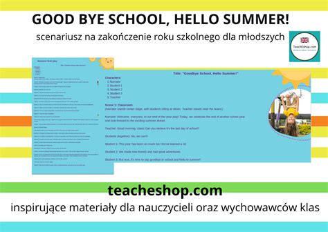 Good Bye School Hello Summer Scenariusz Na Zako Czenie Roku