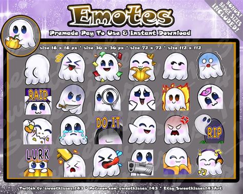 Mega Twitch Ghost Emote Exclusive Pack Bonus Badges Ready To Use