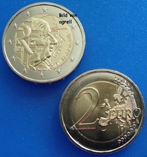 2 Euro Gedenkmünze Frankreich 2020 Charles de Gaulle Euromuenzen