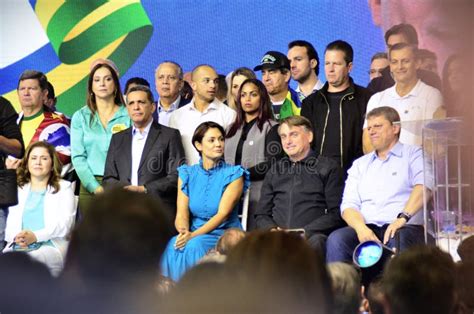 Michelle Bolsonaro Smiling Along With President Jair Bolsonaro And