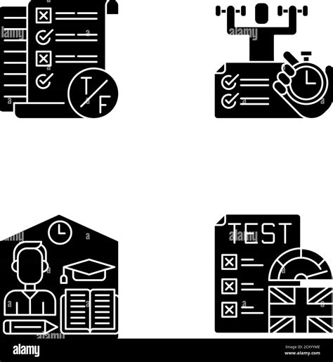 True False Test Black Glyph Icons Set On White Space Stock Vector Image