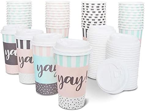 Amazon Rtteri Pack Disposable Coffee Cups With Lids Oz