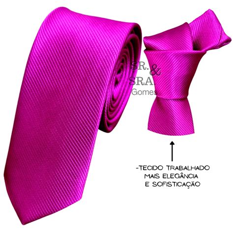 Gravata Rosa Fucsia Para Padrinhos E Eventos Slim E Semi Slim Lisa