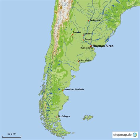 StepMap südamerika Landkarte für Argentinien