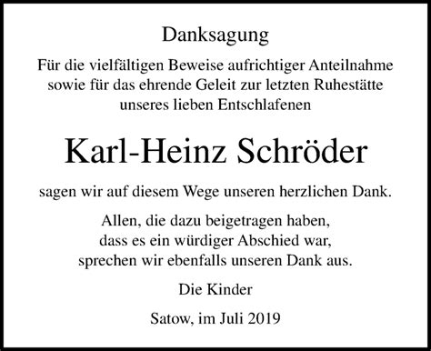 Traueranzeigen Von Karl Heinz Schr Der Trauer Anzeigen De