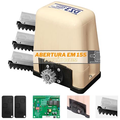 Kit Motor Rossi Dz3 Sk 1 4Hp Portão Deslizante De Correr 3M Submarino