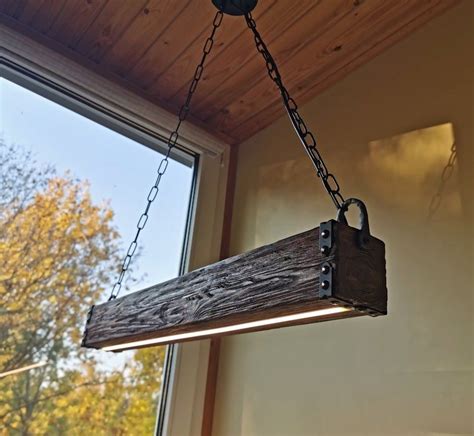 Reclaimed Oak Beam Wooden Chandelier Ceiling Barn Light