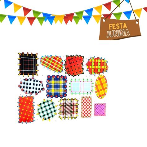 01 Cartela Adesivo Remendo Festa Junina Decorativo Roupa Retalho