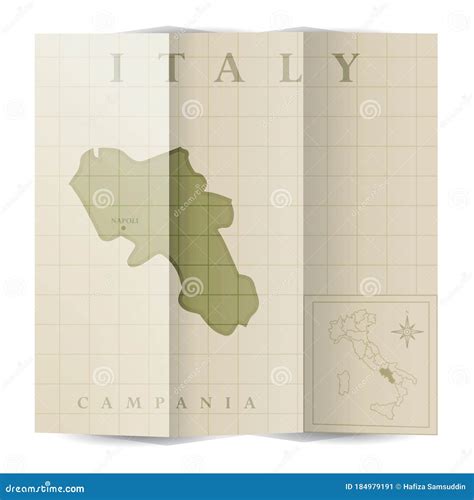 Campania Regions Map Highlighted On Italy Map Cartoon Vector