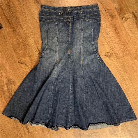 Bisou Bisou Denim Mermaid Maxi Skirt With Insane Depop