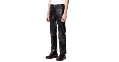 Viktor And Rolf Faux Crocodile Leather Pants In Black For Men Lyst Uk