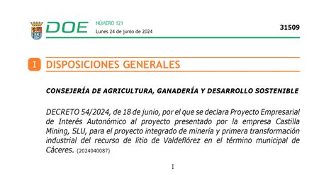 El Doe Publica La Declaraci N De Premia Del Proyecto De Extremadura New