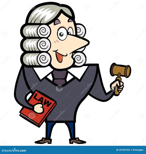 Cartoon Judge With A Gavel And Law Book Stock Photos - Image: 29783183