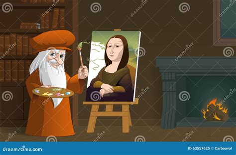 Leonardo Da Vinci Pintor Italiano Inventor Y Escultor Ilustración Del