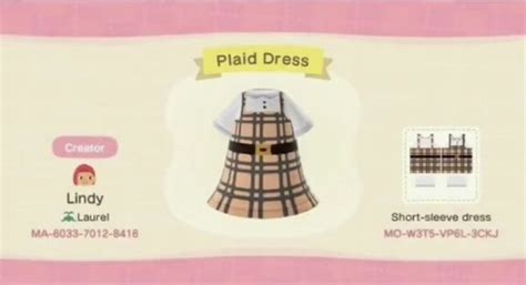 Plaid Dress Acnh Animal Crossing Qr Codes Clothes Animal Crossing