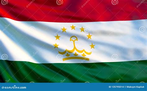 Tajikistan Flag. Waving Flag of Tajikistan 3d Illustration Stock Illustration - Illustration of ...