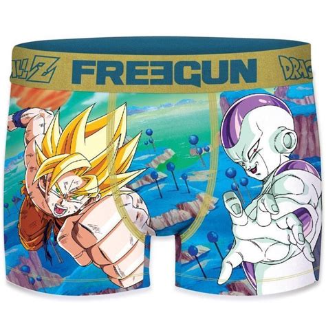 Freegun Boxer Homme Microfibre Jui Bleu Jaune Dragon Ball Z