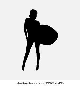 Surfers Silhouette Vector White Background Illustration Stock Vector