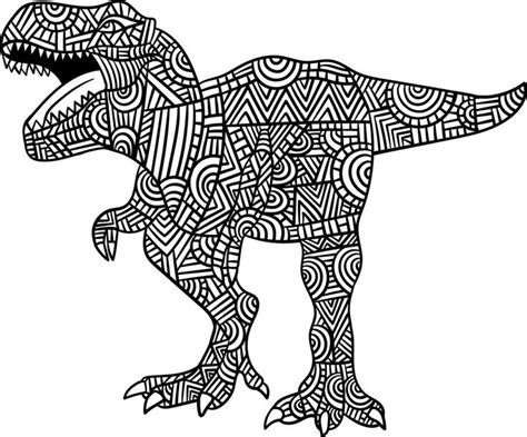 Tiranosaurio Rex Dinosaurio Mandala Para Colorear Libro De