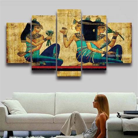 5 Panel Canvas Painting Egypt Art Hd Prints Modular Picture Artwork