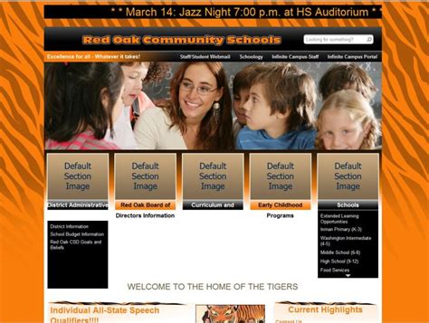 Red Oak School District - New Look for District Web Site