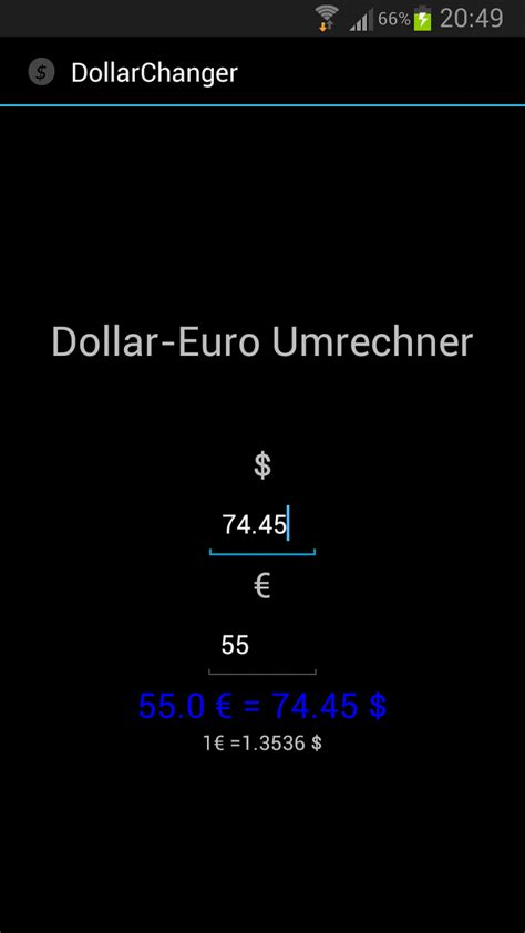 Dollar Euro Changerappstore For Android