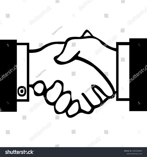 Vector Image Handshake Icon Black White Stock Vector (Royalty Free) 2165249687 | Shutterstock