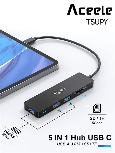 Usb C Hub In Multiport Adapter Usb C Hub With Sd Micro Sd Card